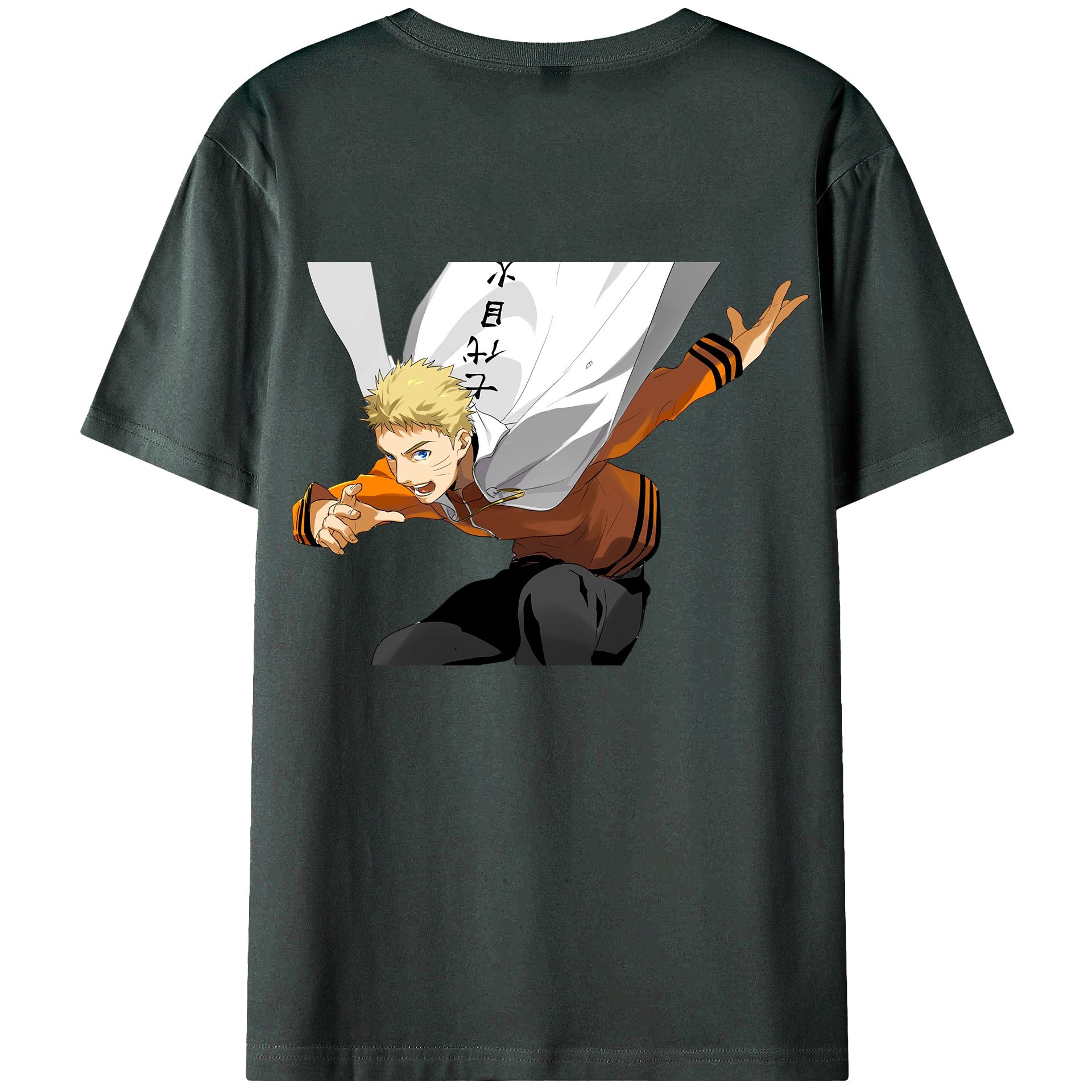 （画像用） NARUTO -ナルト- うずまき ナルト Uzumaki Naruto 綿100％ メンズ半袖Tシャツ（バックプリント） 通気性